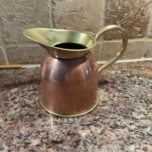 Elegant Brass and Copper Pitcher for Kitchen